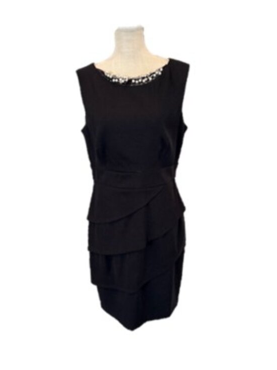 connected apparel Dresses & Skirts - Little Black Sleeveless Jewel-Neck Tiered Mini Dress